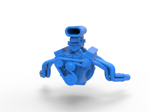Engine V8 for vintage dragster Version 8 Scale 1 to 25 3D Принт Модель
