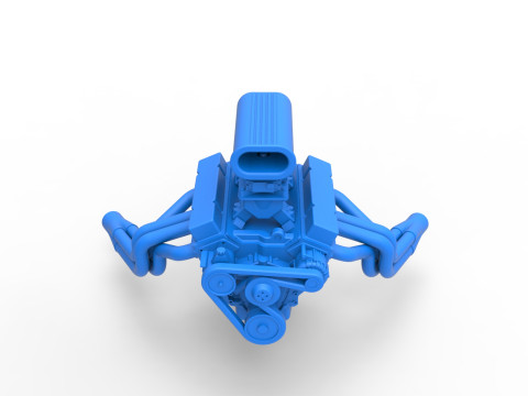 Engine V8 for vintage dragster Version 8 Scale 1 to 25 3D Принт Модель