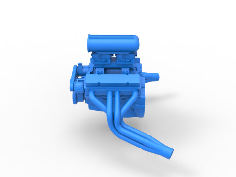 Engine V8 for vintage dragster Version 8 Scale 1 to 25 3D Принт Модель