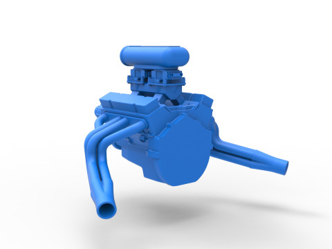 Engine V8 for vintage dragster Version 8 Scale 1 to 25 3D Принт Модель