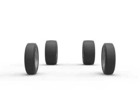 Wheel set of Vintage Front engine dragster Version 5 Scale 1 to 25 3D Print Model