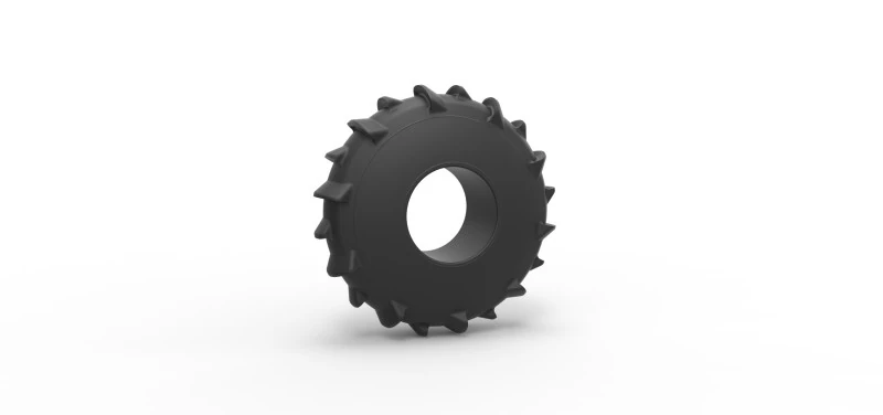 Dirt dragster rear tire at speed Scale 1 to 25 3D Print Model .c4d .max .obj .3ds .fbx .stl .blend 