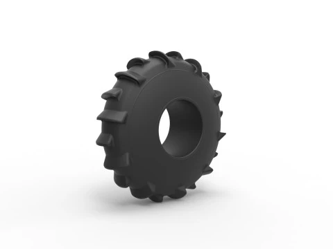 Dirt dragster rear tire at speed Scale 1 to 25 3D Print Model