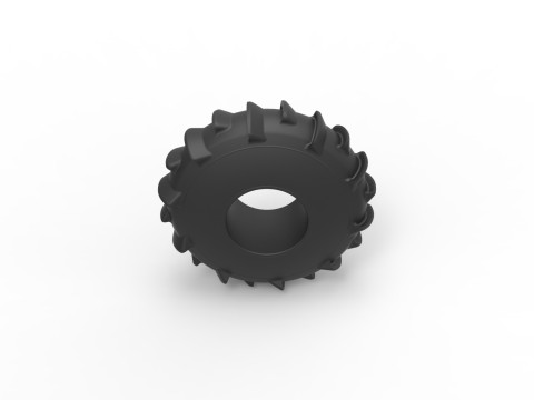 Dirt dragster rear tire at speed Scale 1 to 25 Modelo de Impressão 3D