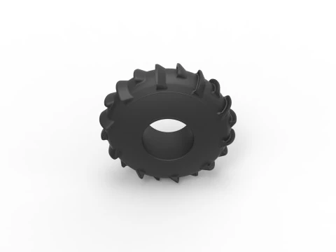 Dirt dragster rear tire at speed Scale 1 to 25 3D Print Model