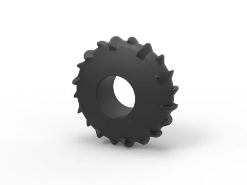 Dirt dragster rear tire at speed Scale 1 to 25 3D Print Model