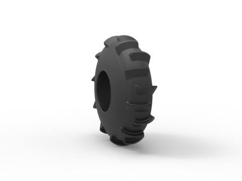 Dirt dragster rear tire at speed Scale 1 to 25 Modelo de Impressão 3D