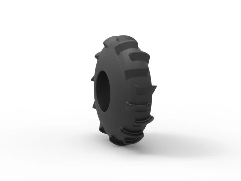 Dirt dragster rear tire at speed Scale 1 to 25 3D Print Model