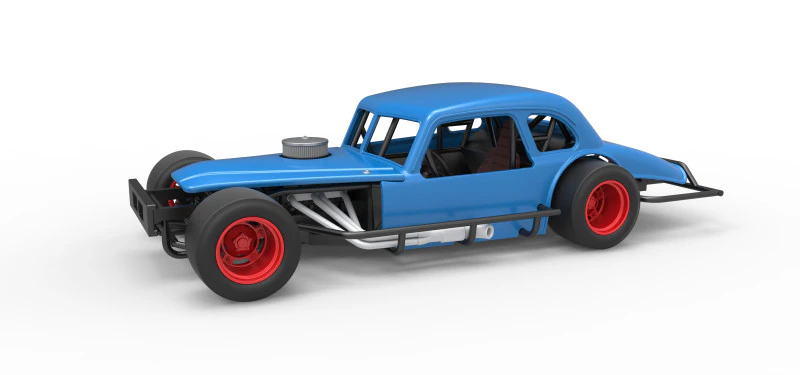 Vintage Asphalt Modified stock car V5 Scale 1 to 25 3D Print Model .c4d .max .obj .3ds .fbx .stl .blend