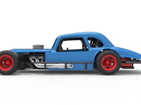 Vintage Asphalt Modified stock car V5 Scale 1 to 25 3D Print Model