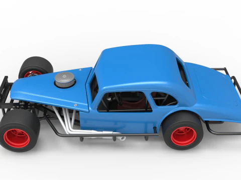 Vintage Asphalt Modified stock car V5 Scale 1 to 25 3D Print Model