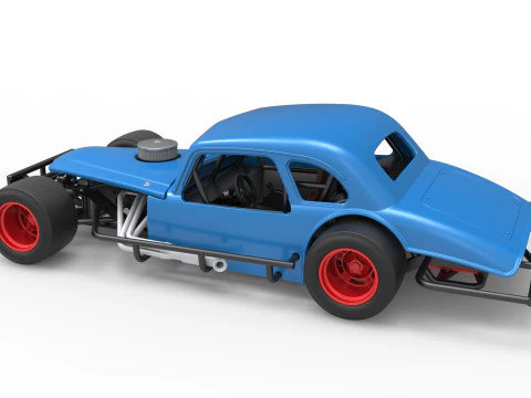 Vintage Asphalt Modified stock car V5 Scale 1 to 25 3D Print Model