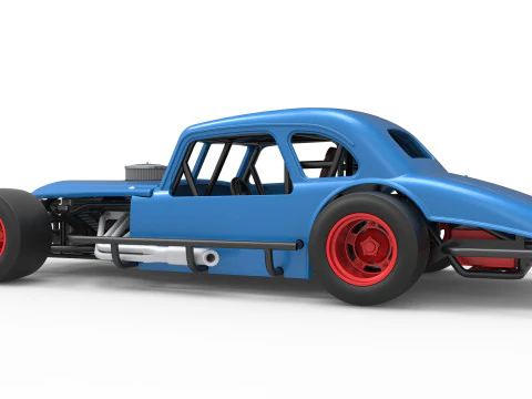 Vintage Asphalt Modified stock car V5 Scale 1 to 25 3D Print Model