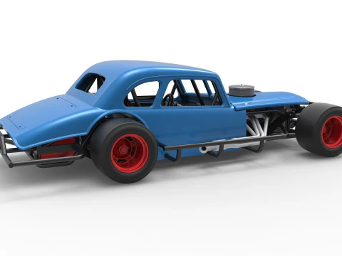 Vintage Asphalt Modified stock car V5 Scale 1 to 25 3D Print Model