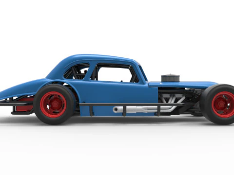 Vintage Asphalt Modified stock car V5 Scale 1 to 25 3D Print Model