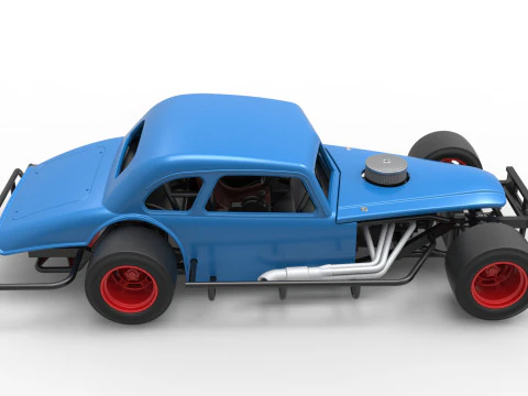 Vintage Asphalt Modified stock car V5 Scale 1 to 25 3D Print Model
