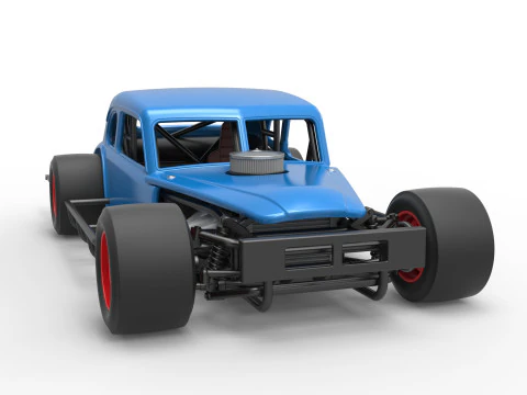 Vintage Asphalt Modified stock car V5 Scale 1 to 25 3D Print Model
