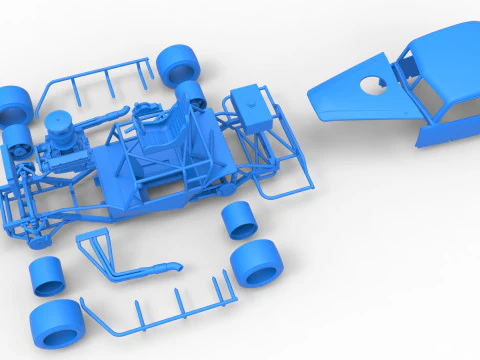 Vintage Asphalt Modified stock car V5 Scale 1 to 25 3D Print Model
