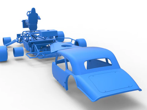 Vintage Asphalt Modified stock car V5 Scale 1 to 25 3D Print Model
