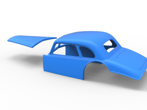 Shell of Vintage Asphalt Modified stock car V4 Scale 1 to 25 3D प्रिंट मॉडल