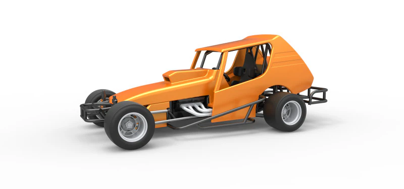Vintage Asphalt Modified stock car V6 Scale 1 to 25 3D Print Model .c4d .max .obj .3ds .fbx .stl .blend 