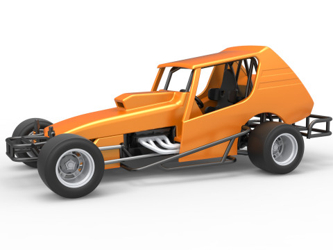 Vintage Asphalt Modified stock car V6 Scale 1 to 25 3D Print Model