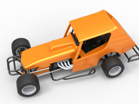 Vintage Asphalt Modified stock car V6 Scale 1 to 25 Modelo de Impressão 3D