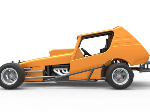 Vintage Asphalt Modified stock car V6 Scale 1 to 25 3D Print Model