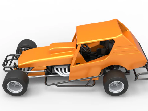 Vintage Asphalt Modified stock car V6 Scale 1 to 25 3D Print Model