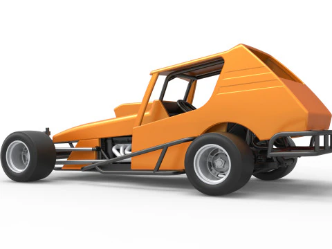 Vintage Asphalt Modified stock car V6 Scale 1 to 25 3D Print Model