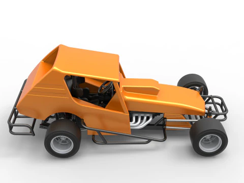 Vintage Asphalt Modified stock car V6 Scale 1 to 25 3D Print Model