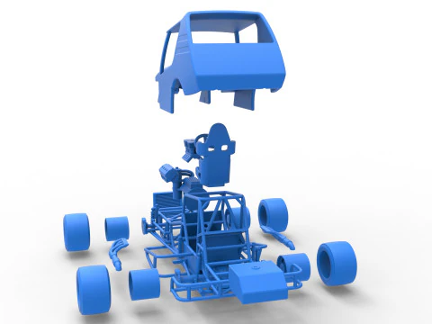 Vintage Asphalt Modified stock car V6 Scale 1 to 25 3D Print Model