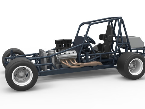 Vintage Asphalt Modified stock car Base V3 Scale 1 to 25 3D 打印模型