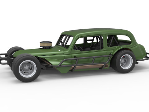 Vintage Asphalt Modified stock car V7 Scale 1 to 25 Modello di stampa 3D