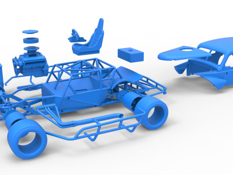 Vintage Asphalt Modified stock car V7 Scale 1 to 25 3Dプリントモデル