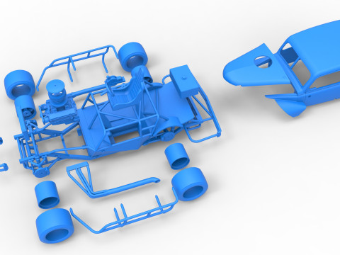 Vintage Asphalt Modified stock car V7 Scale 1 to 25 3Dプリントモデル