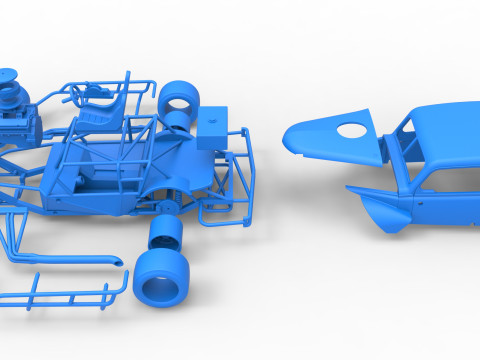 Vintage Asphalt Modified stock car V7 Scale 1 to 25 3Dプリントモデル