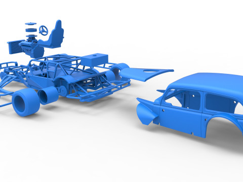 Vintage Asphalt Modified stock car V7 Scale 1 to 25 3Dプリントモデル