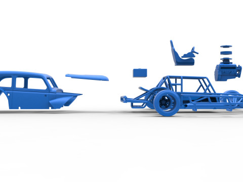 Vintage Asphalt Modified stock car V7 Scale 1 to 25 3Dプリントモデル