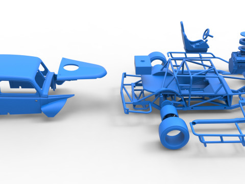Vintage Asphalt Modified stock car V7 Scale 1 to 25 3Dプリントモデル