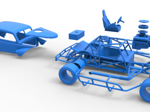 Vintage Asphalt Modified stock car V7 Scale 1 to 25 3Dプリントモデル