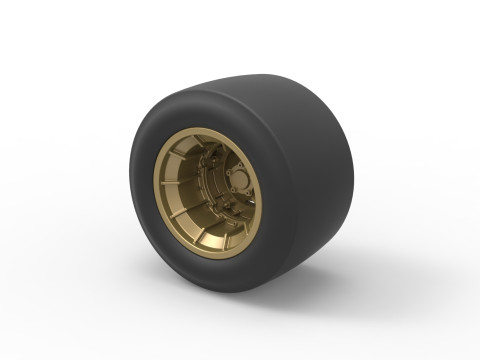 Wheel from Asphalt Modified stock car Version 4 Scale 1 to 25 Modèles 3D en vedette