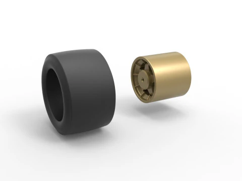 Wheel from Asphalt Modified stock car Version 4 Scale 1 to 25 3D Print Model