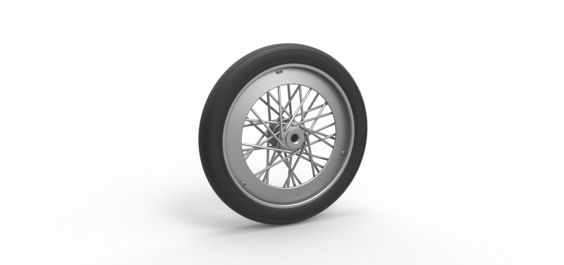 Front wire wheel of vintage dragster Version 2 Scale 1 to 25 3D Print Model .c4d .max .obj .3ds .fbx .stl .blend 