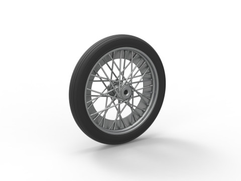 Front wire wheel of vintage dragster Version 2 Scale 1 to 25 3D Print Model