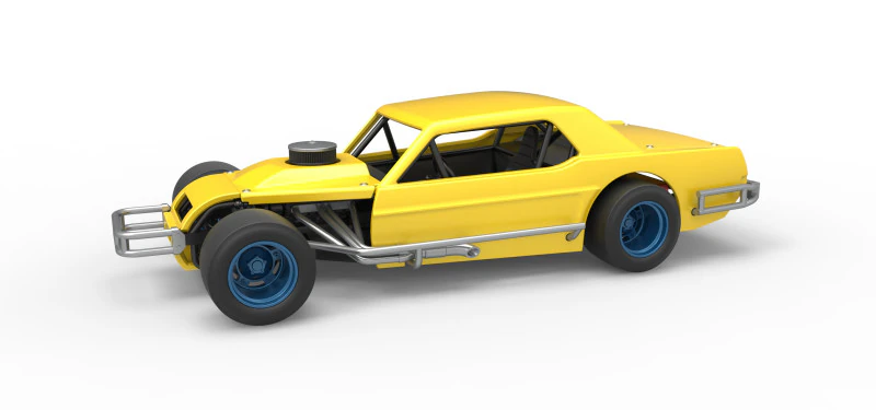 Vintage Asphalt Modified stock car V8 Scale 1 to 25 3D Print Model .c4d .max .obj .3ds .fbx .stl .blend 