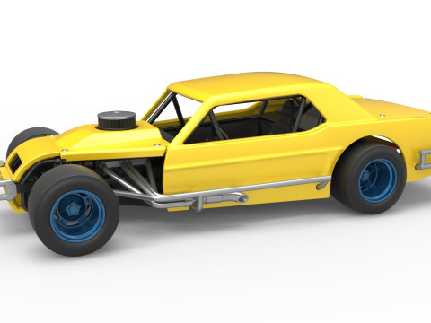 Vintage Asphalt Modified stock car V8 Scale 1 to 25 3D-printmodel