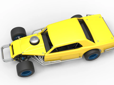 Vintage Asphalt Modified stock car V8 Scale 1 to 25 3D Print Model