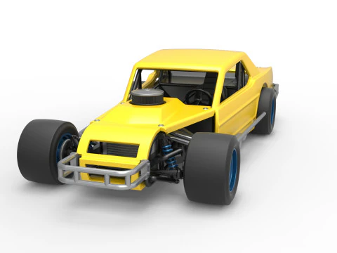 Vintage Asphalt Modified stock car V8 Scale 1 to 25 3D Print Model
