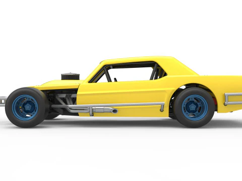 Vintage Asphalt Modified stock car V8 Scale 1 to 25 3D Print Model
